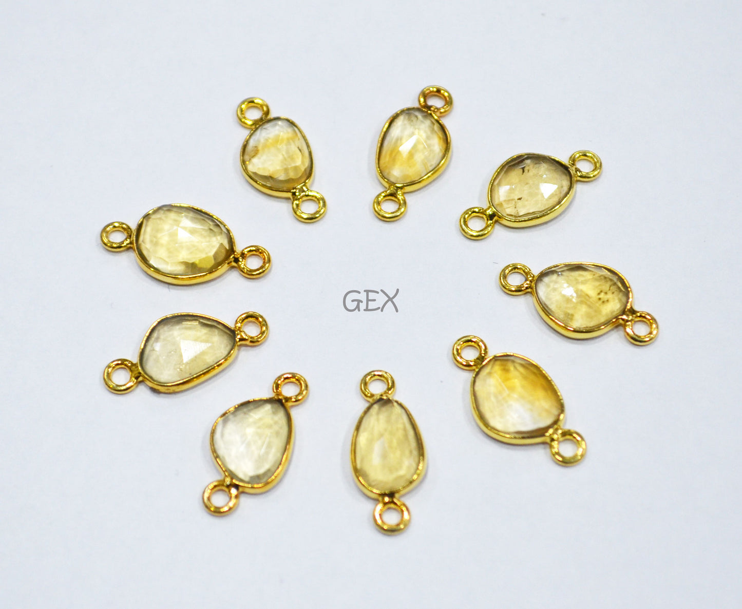 Natural Citrine Faceted Free Form Shape Connector , Sold By Piece , 7x9 - 10x14 mm , RB-7227