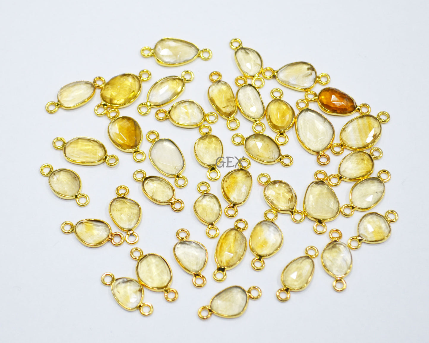 Natural Citrine Faceted Free Form Shape Connector , Sold By Piece , 7x9 - 10x14 mm , RB-7227