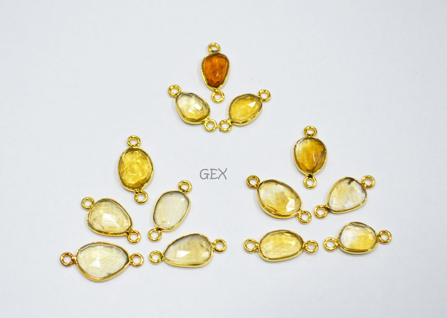 Natural Citrine Faceted Free Form Shape Connector , Sold By Piece , 7x9 - 10x14 mm , RB-7227