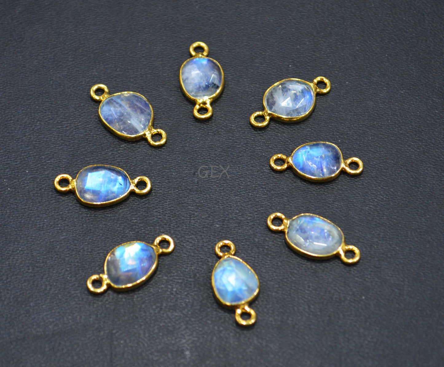 Rainbow Moonstone Faceted Free Form Shape Connector , Sold By Piece , 7x8 - 8x11 mm , RB-7230