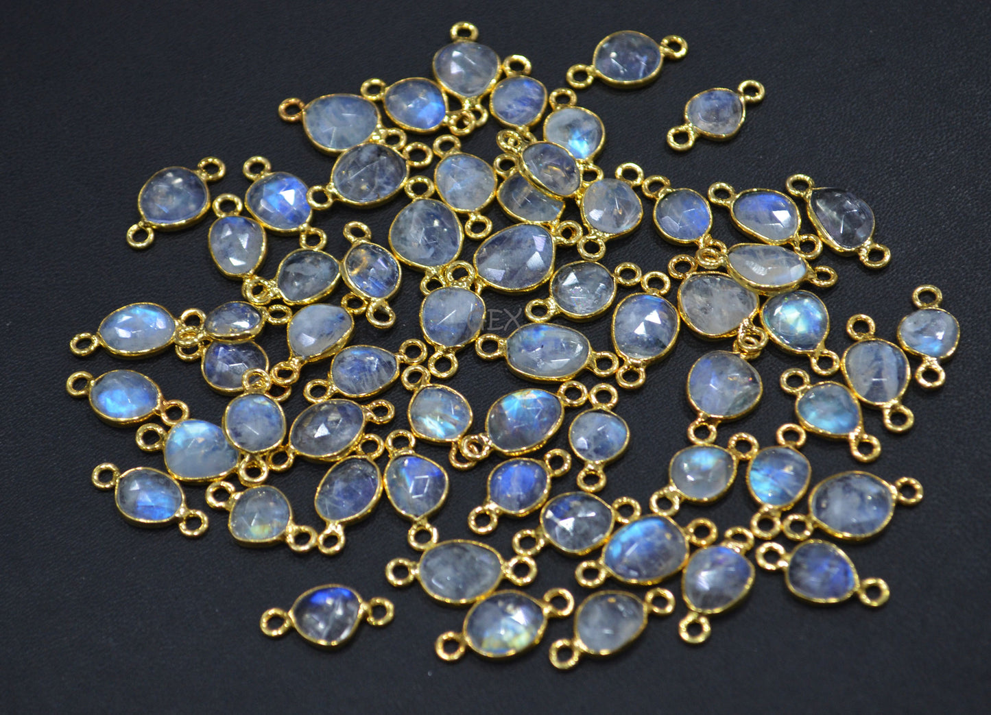 Rainbow Moonstone Faceted Free Form Shape Connector , Sold By Piece , 7x8 - 8x11 mm , RB-7230