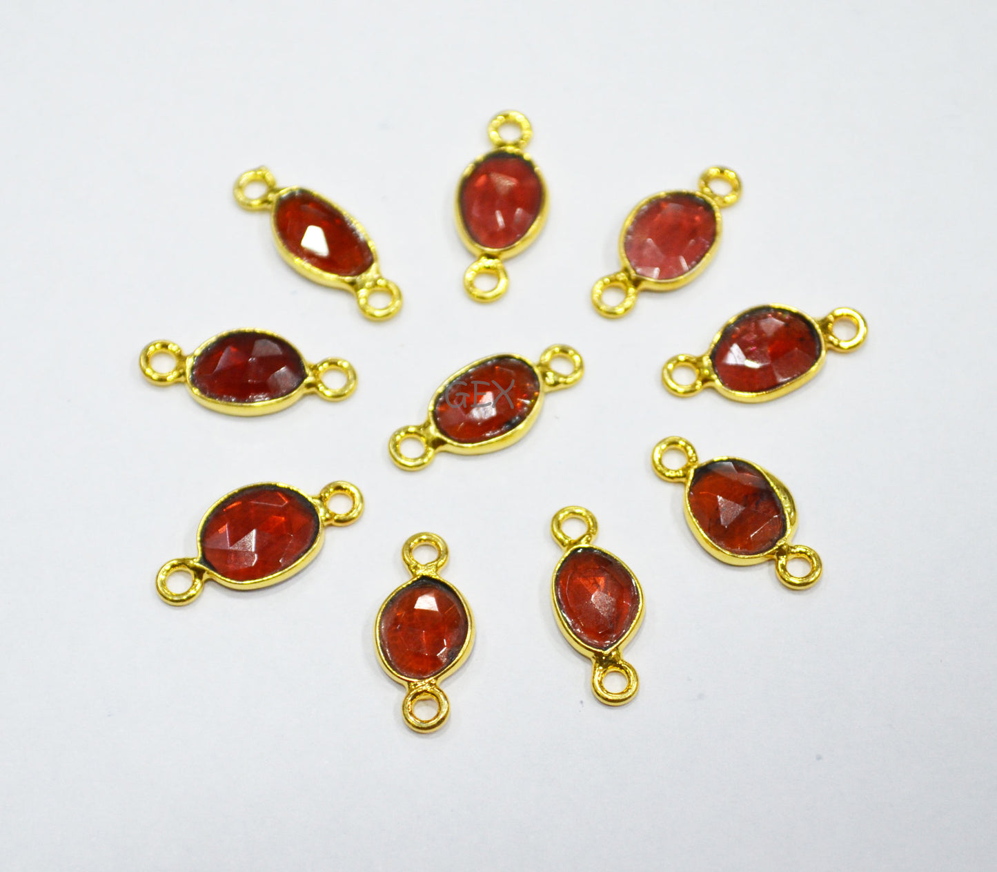 Mozambique Garnet Faceted Free Form Shape Connector , Sold By Piece , 7x9 - 9x12 mm , RB-7234