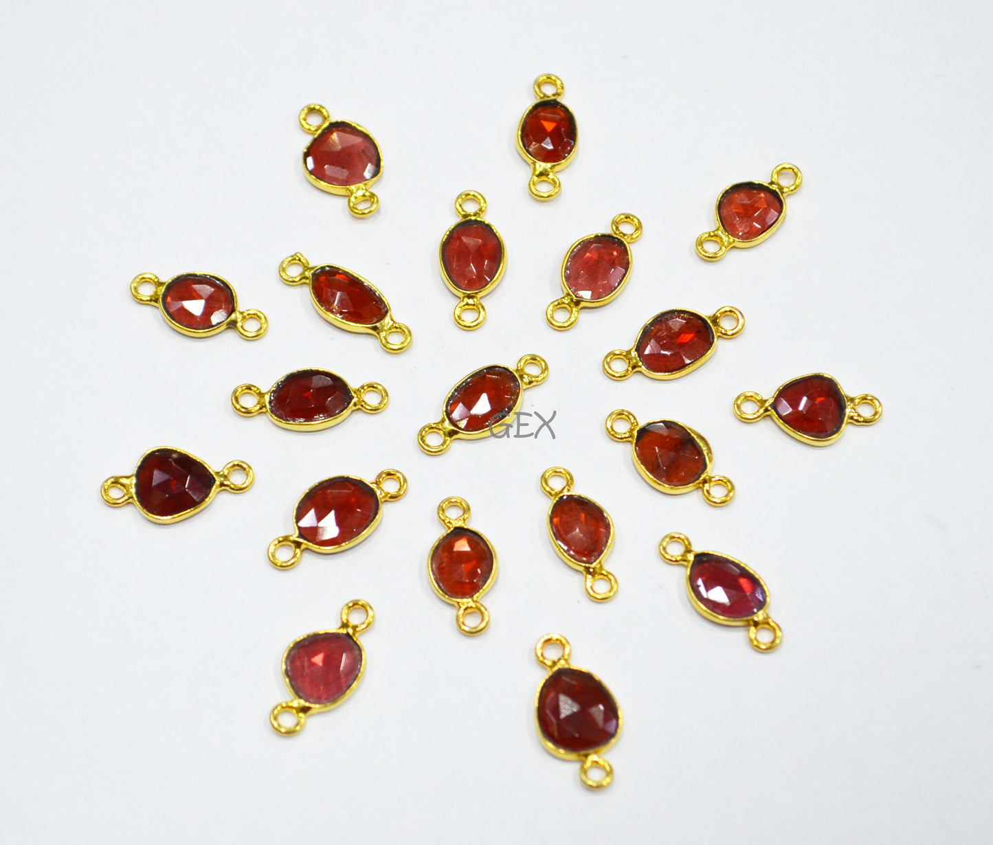 Mozambique Garnet Faceted Free Form Shape Connector , Sold By Piece , 7x9 - 9x12 mm , RB-7234