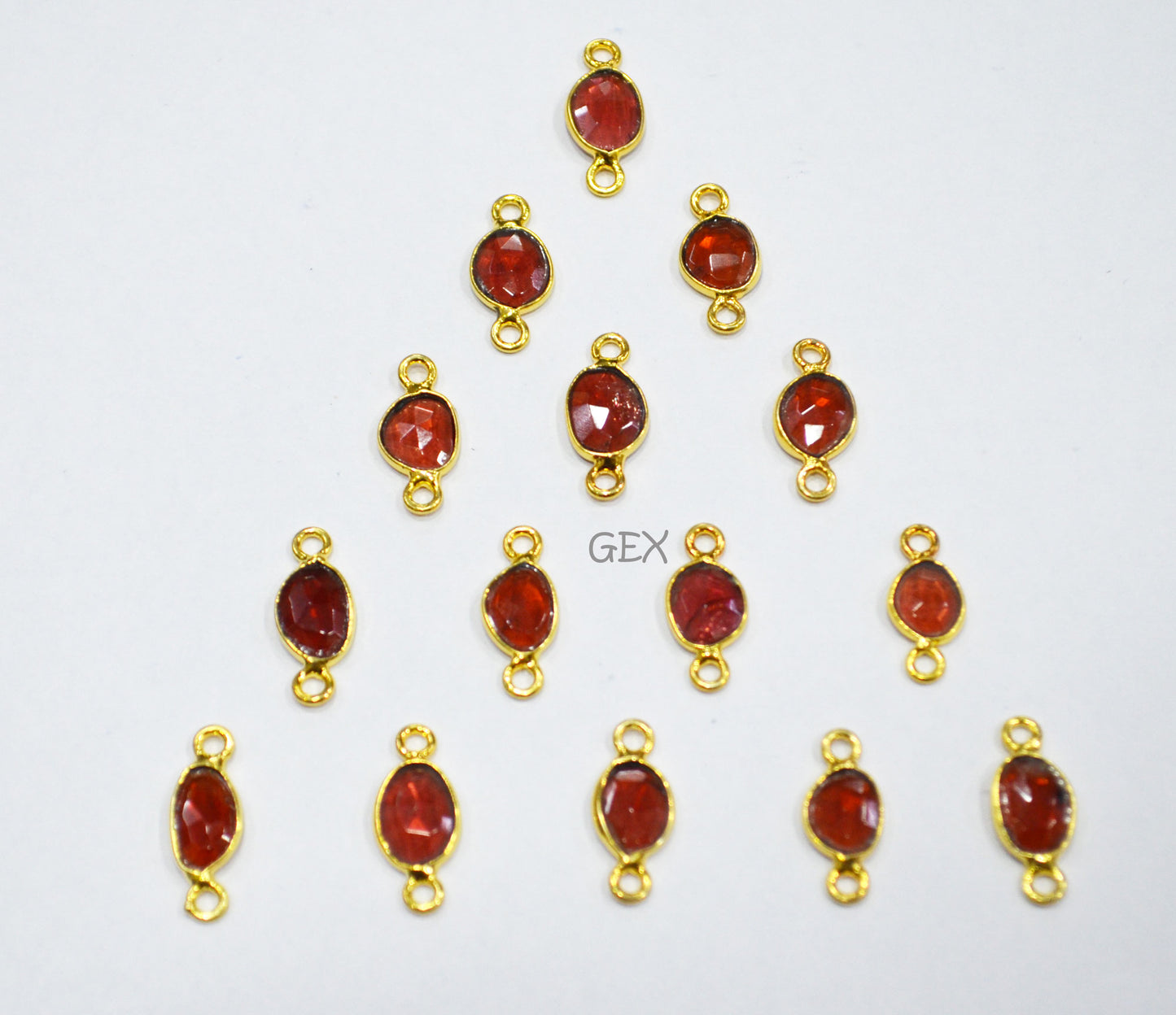 Mozambique Garnet Faceted Free Form Shape Connector , Sold By Piece , 7x9 - 9x12 mm , RB-7234
