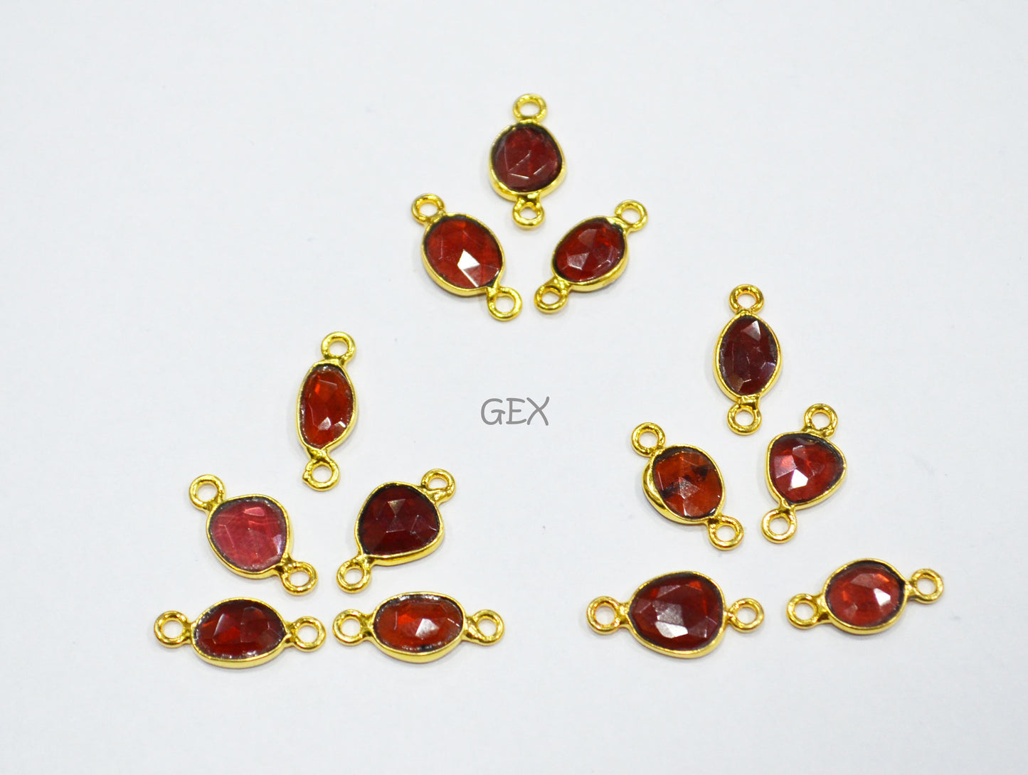 Mozambique Garnet Faceted Free Form Shape Connector , Sold By Piece , 7x9 - 9x12 mm , RB-7234