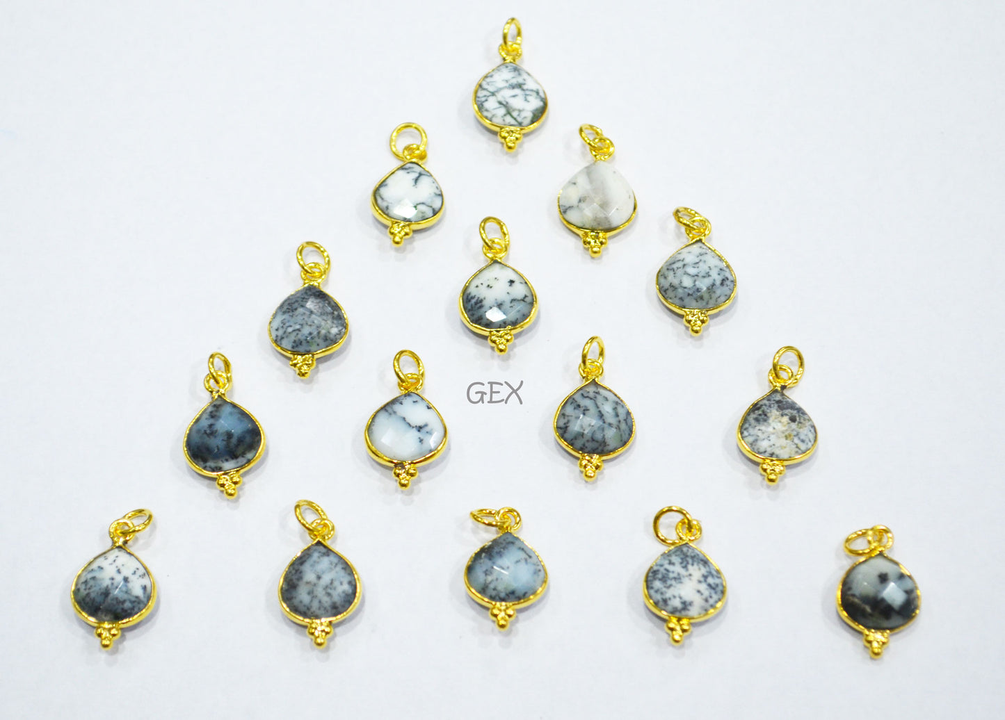 Multi Semi Precious Faceted Heart Shape Connector ,Multi Semi Precious Gemstone Single Bail Bezel Pendant , Sold By Piece , 10 - 11 mm ,7256