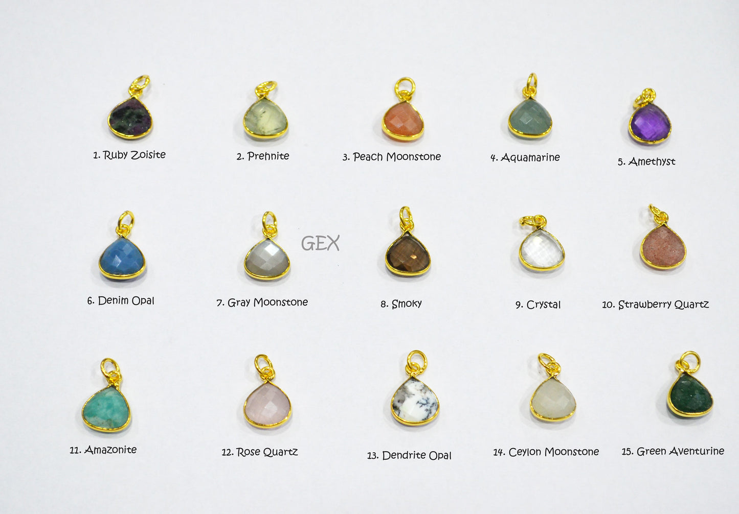 Multi Semi Precious Faceted Heart Shape Connector ,Multi Semi Precious Gemstone Single Bail Bezel Pendant , Sold By Piece , 10 - 11 mm ,7257