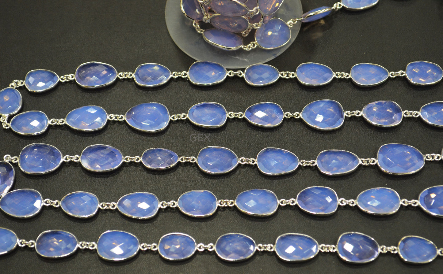 Lavender Hydro Quartz Faceted Free Form Shape Connector Chain , 13 - 20 mm , RB-7262