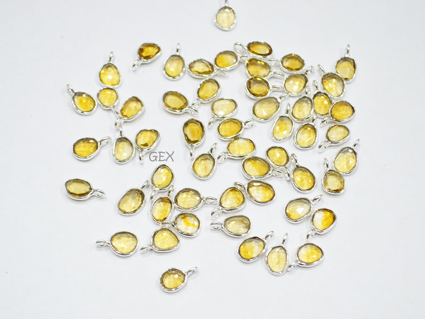 Citrine Faceted Slice Shape Connector , Sold By Piece , 7 - 10 mm , RB-7264