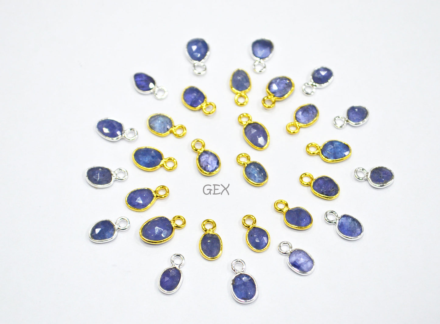Tanzanite Faceted Slice Shape Connector , Sold By Piece , 5 - 8 mm , RB-7299