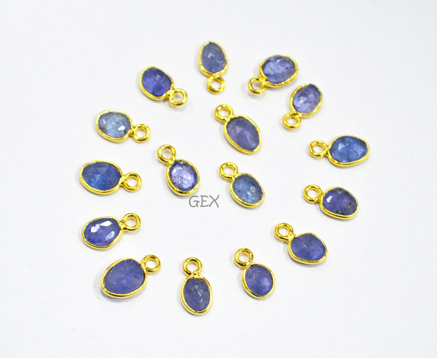 Tanzanite Faceted Slice Shape Connector , Sold By Piece , 5 - 8 mm , RB-7299
