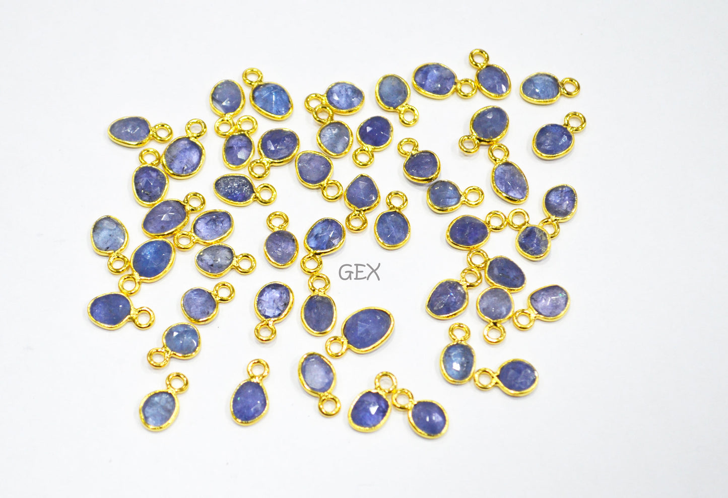 Tanzanite Faceted Slice Shape Connector , Sold By Piece , 5 - 8 mm , RB-7299