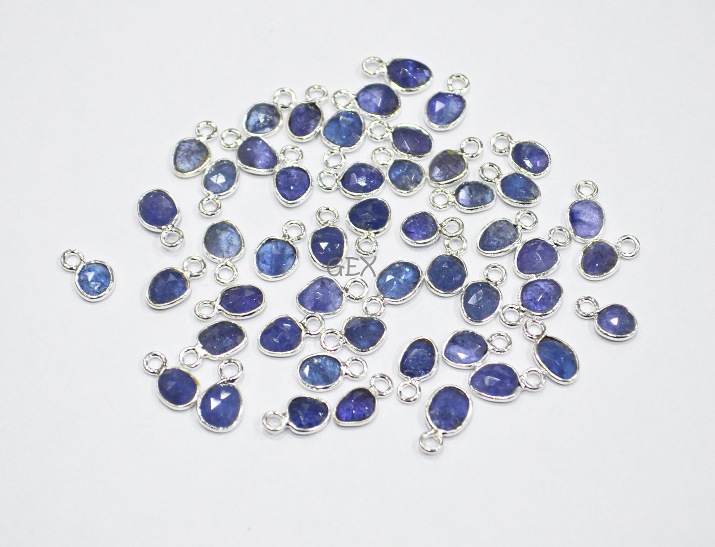 Tanzanite Faceted Slice Shape Connector , Sold By Piece , 5 - 8 mm , RB-7299