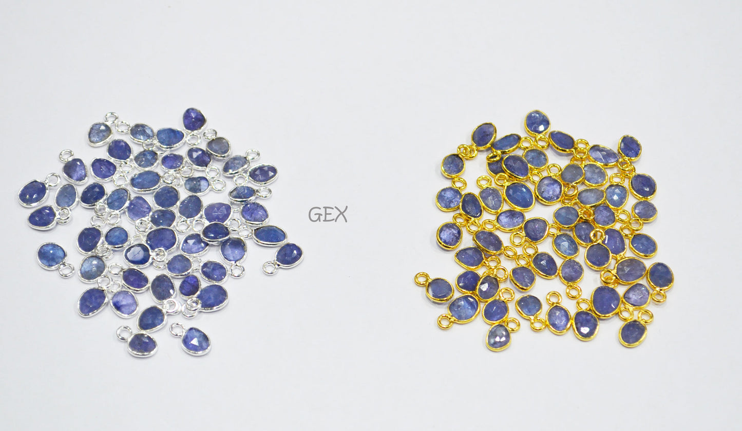 Tanzanite Faceted Slice Shape Connector , Sold By Piece , 5 - 8 mm , RB-7299