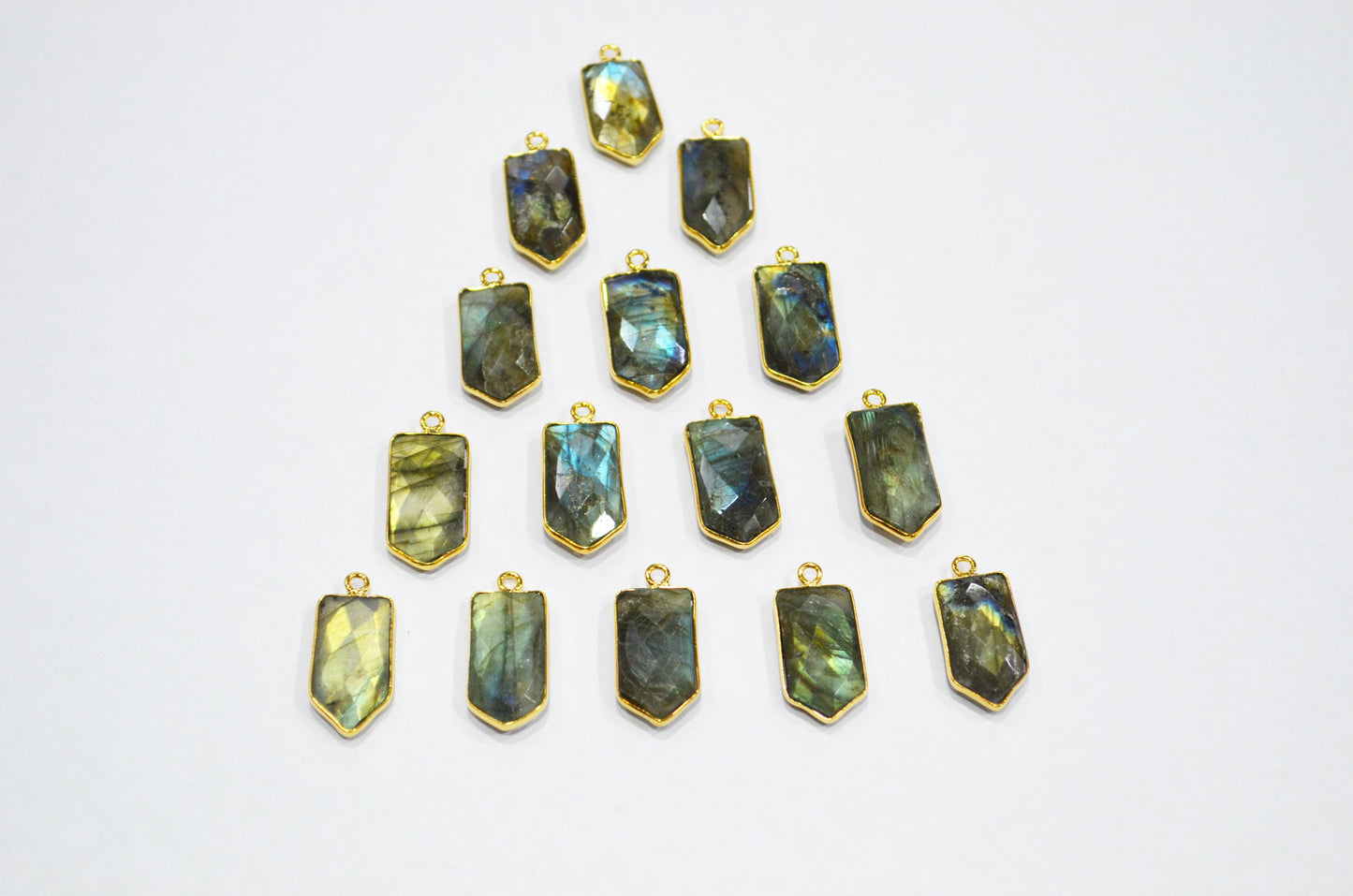 Labradorite Faceted Bullet Shape Connector , Sold By Piece , 11x21 mm , RB-7310
