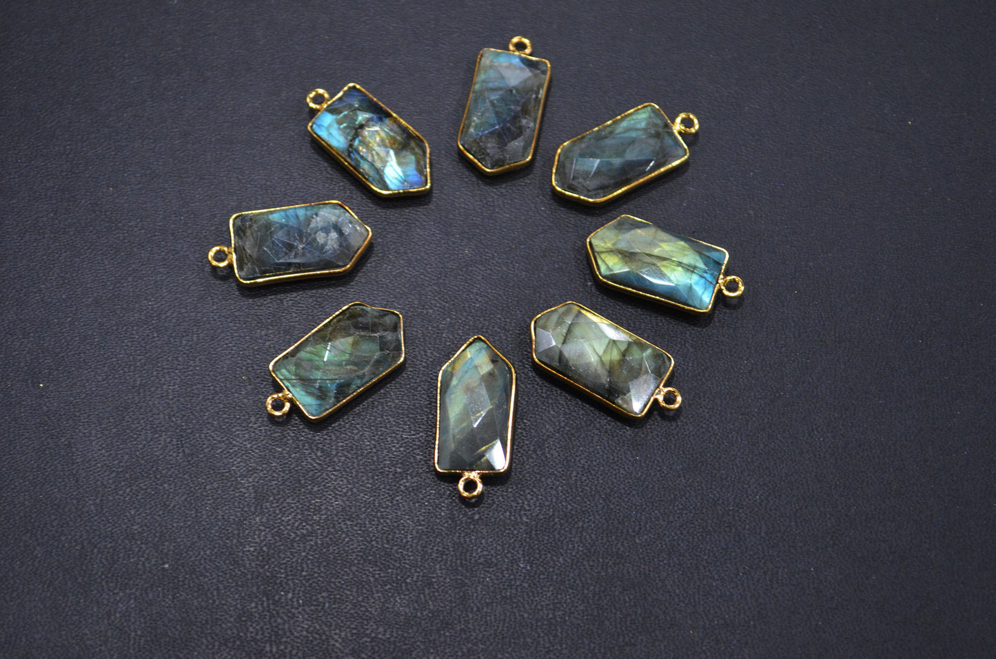 Labradorite Faceted Bullet Shape Connector , Sold By Piece , 11x21 mm , RB-7310