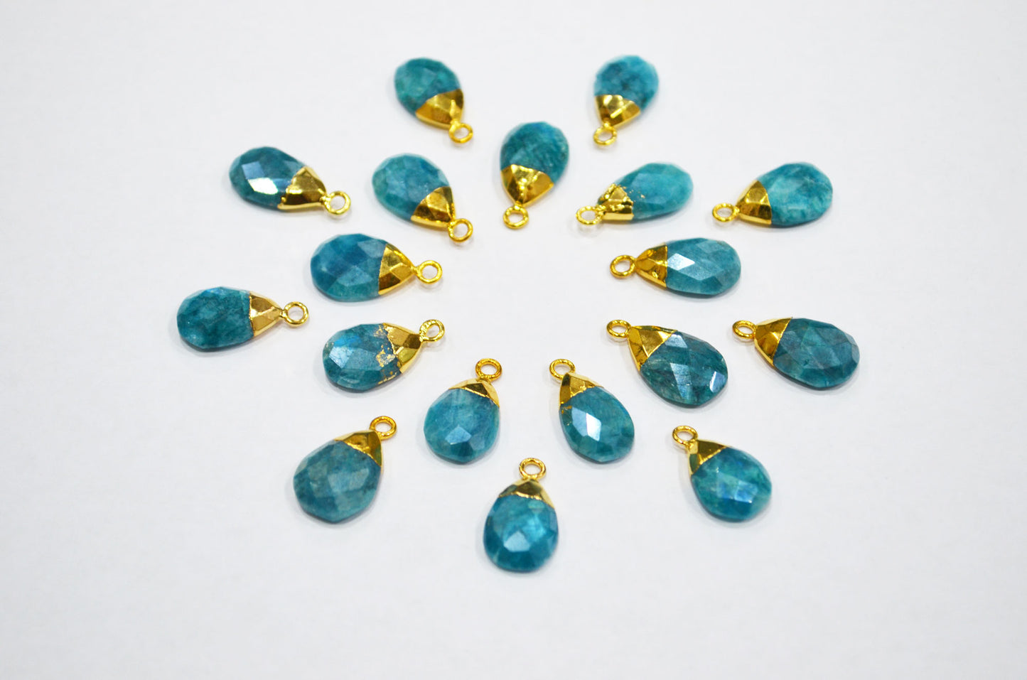 Mystic Ocean Green Rainbow Moonstone Electroplated Pear Shape Pendant , Sold By Piece , 9x16 - 11x18 mm , RB-7313