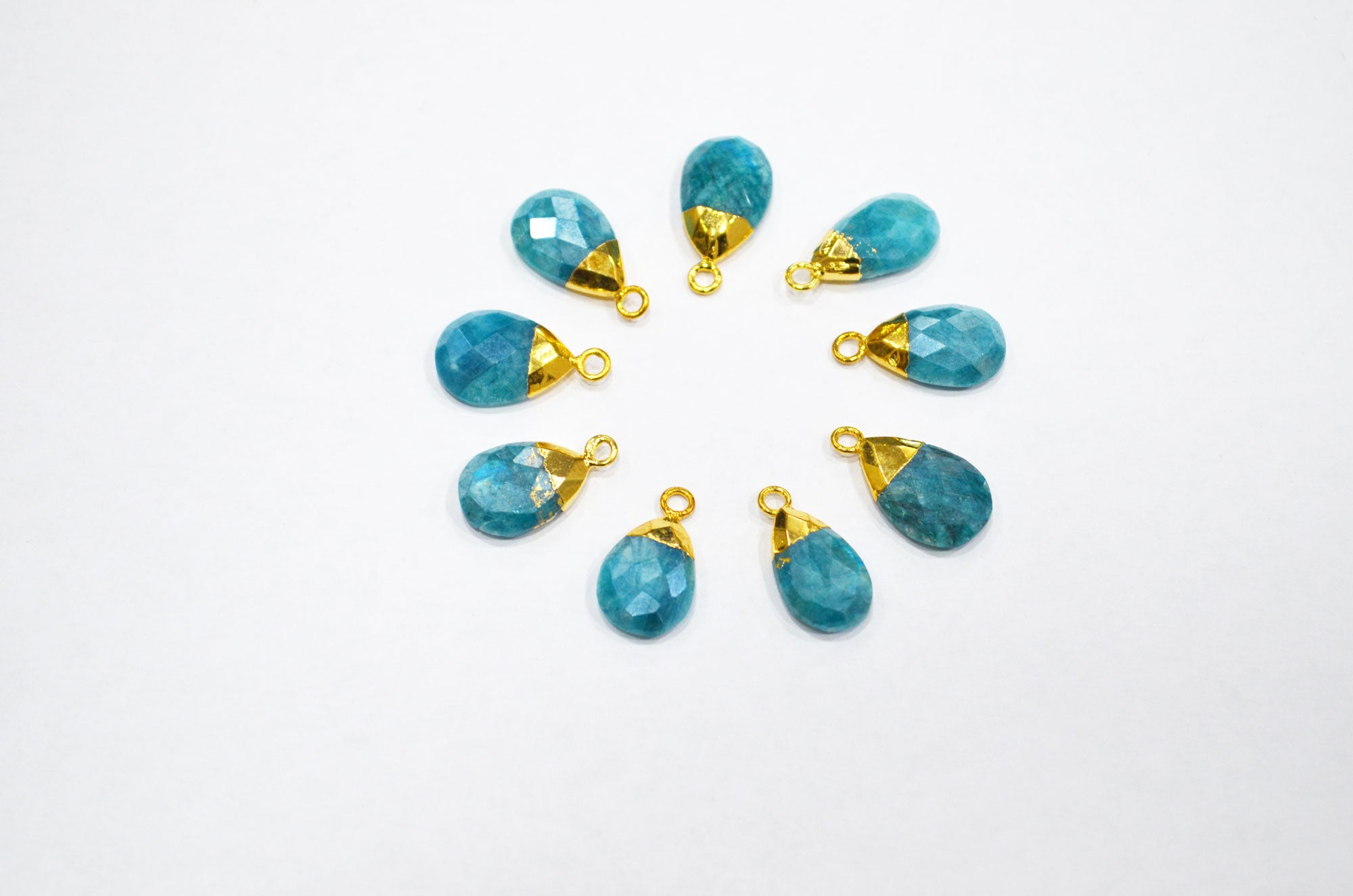 Mystic Ocean Green Rainbow Moonstone Electroplated Pear Shape Pendant , Sold By Piece , 9x16 - 11x18 mm , RB-7313