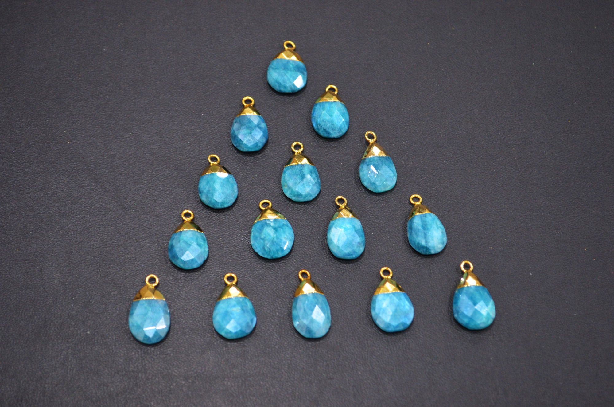 Mystic Ocean Green Rainbow Moonstone Electroplated Pear Shape Pendant , Sold By Piece , 11x18 - 13x21 mm , RB-7314