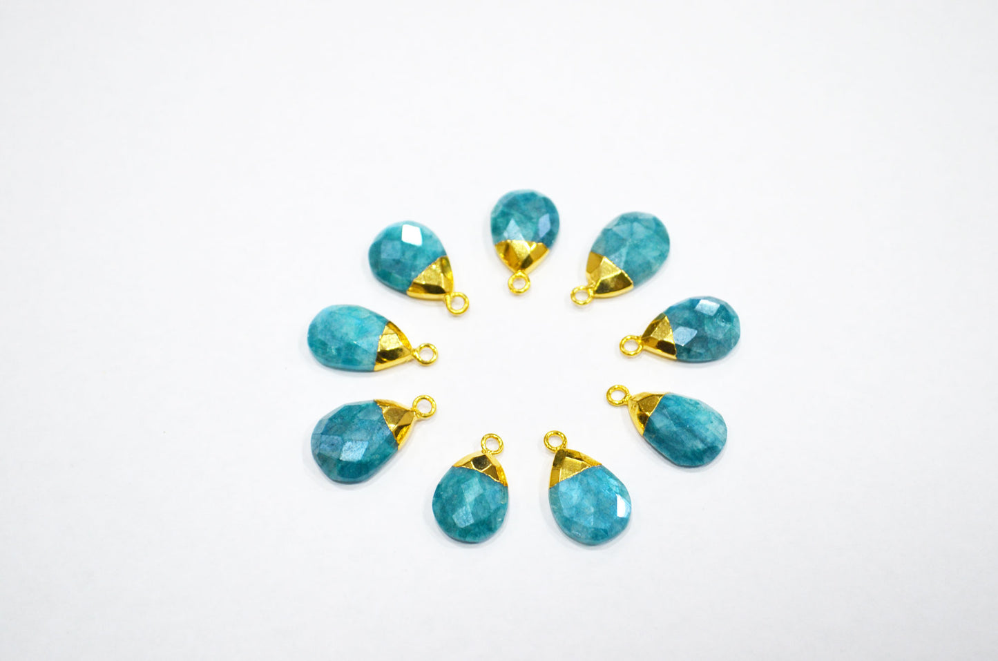 Mystic Ocean Green Rainbow Moonstone Electroplated Pear Shape Pendant , Sold By Piece , 11x18 - 13x21 mm , RB-7314