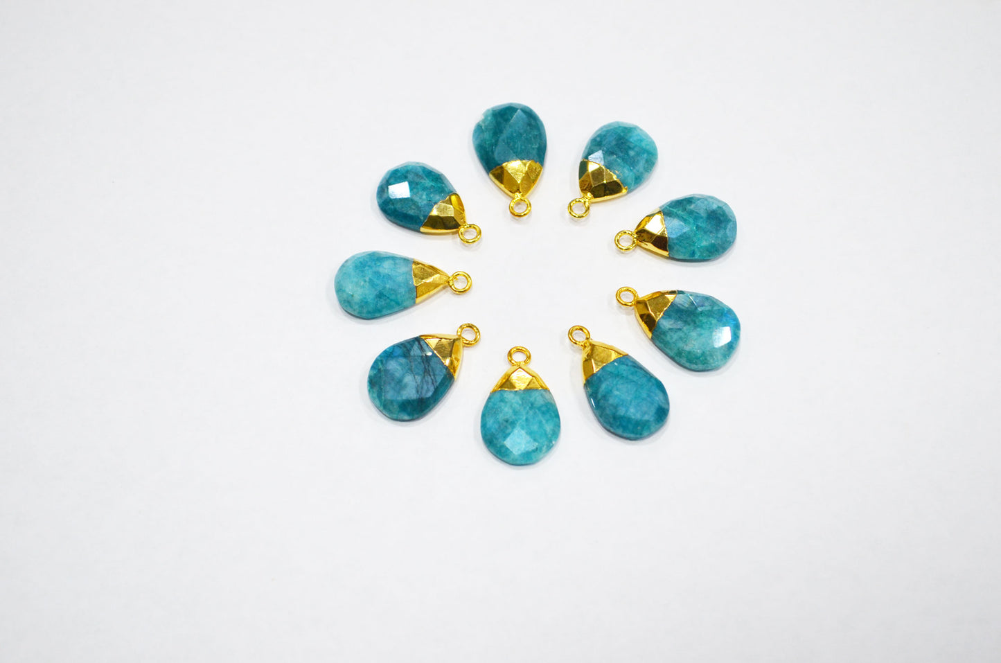 Mystic Ocean Green Rainbow Moonstone Electroplated Pear Shape Pendant , Sold By Piece , 11x19 - 13x22 mm , RB-7315