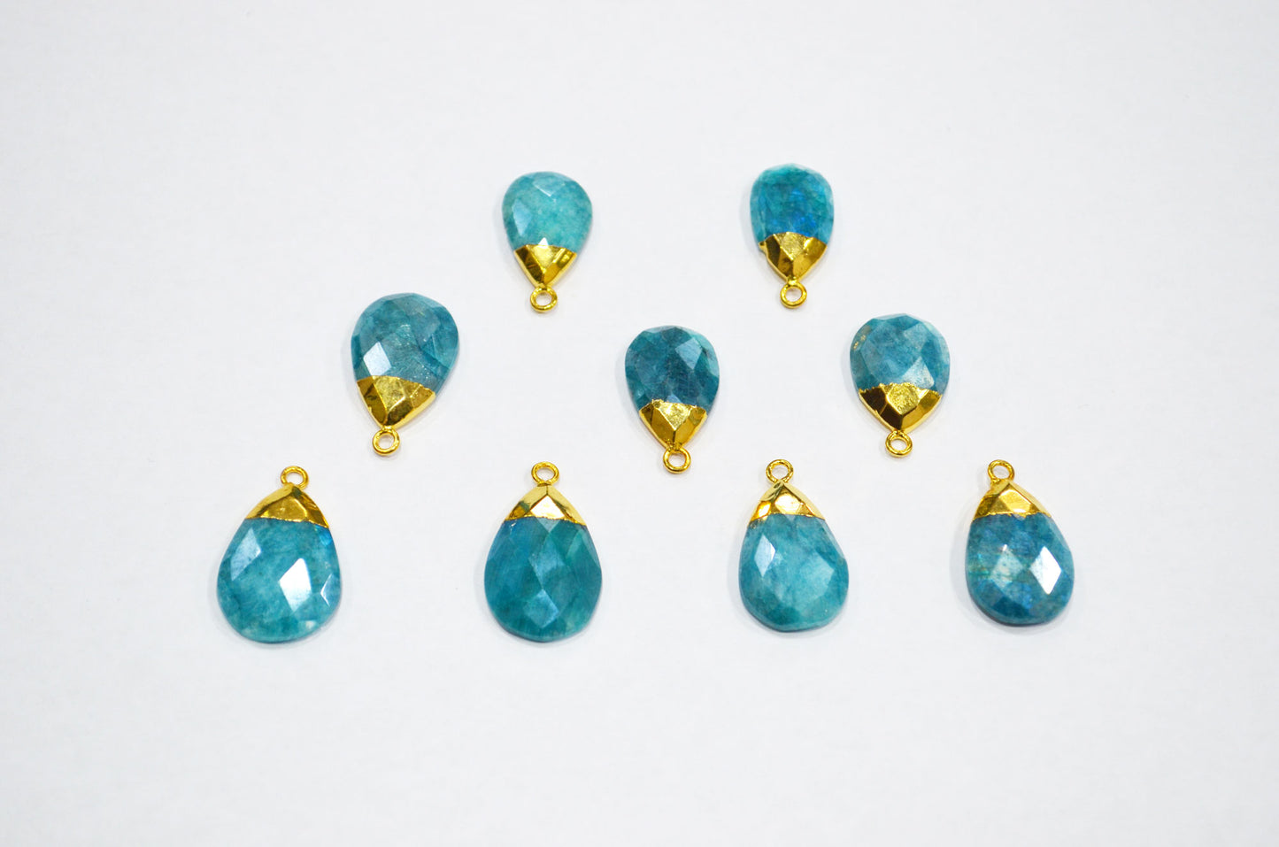 Mystic Ocean Green Rainbow Moonstone Electroplated Pear Shape Pendant , Sold By Piece , 12x21 - 15x25 mm , RB-7316