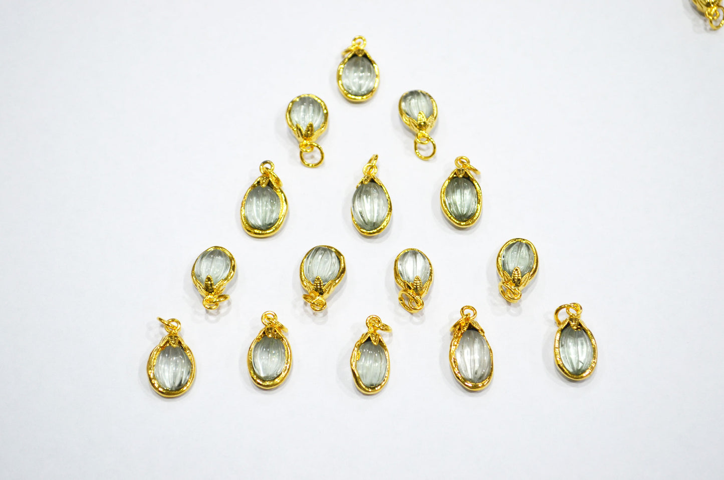 Green Amethyst Electroplated Oval Shape Pendant , Sold By Piece , 10x18 - 11x20 mm , RB-7318