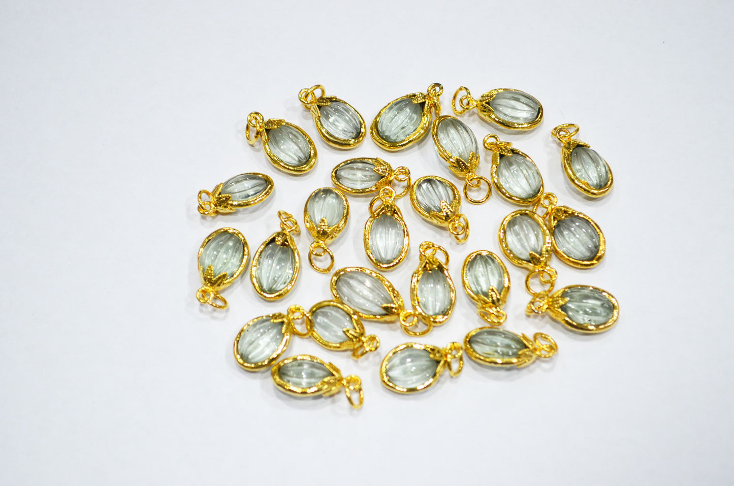 Green Amethyst Electroplated Oval Shape Pendant , Sold By Piece , 10x18 - 11x20 mm , RB-7318