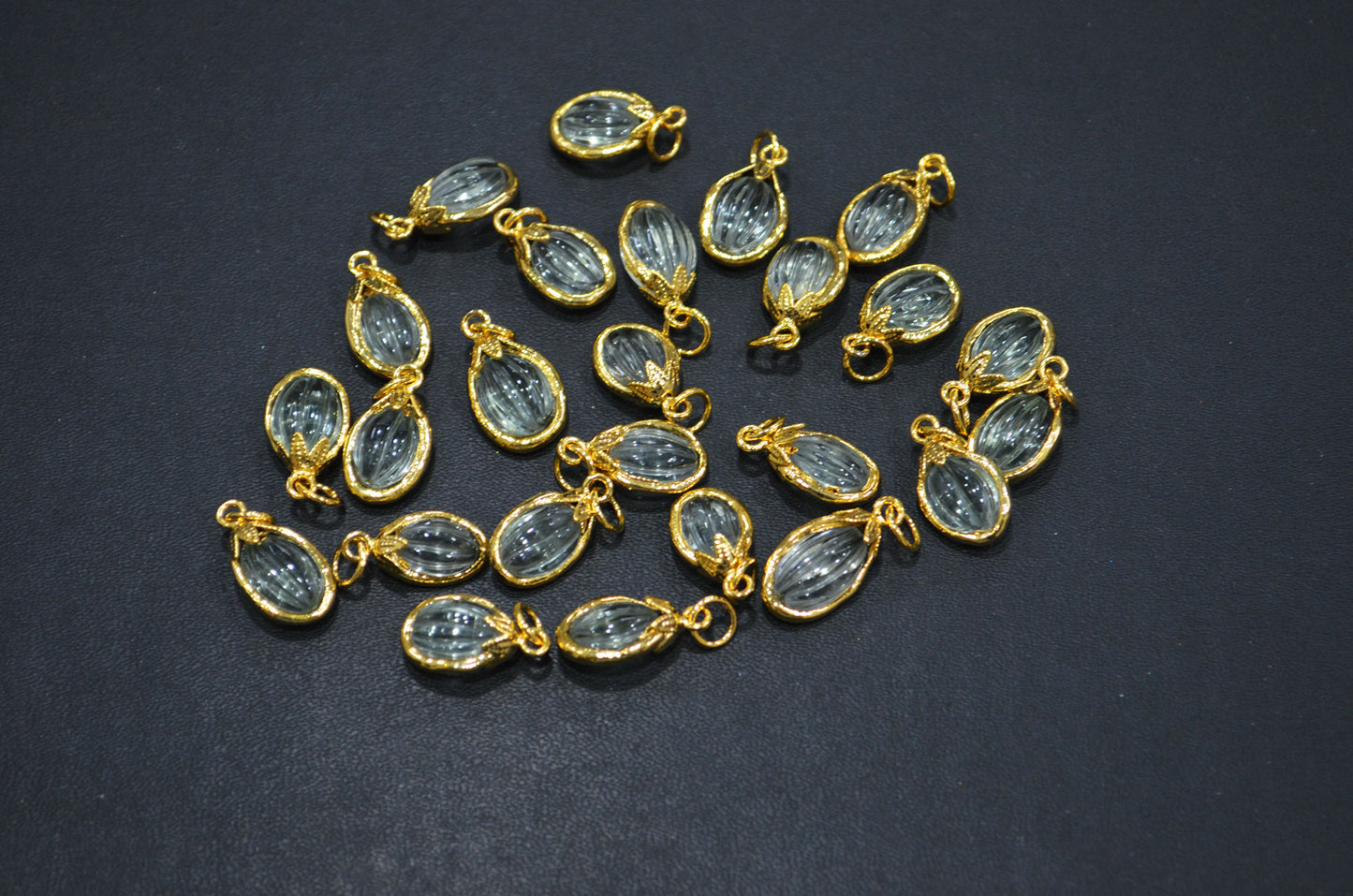 Green Amethyst Electroplated Oval Shape Pendant , Sold By Piece , 10x18 - 11x20 mm , RB-7318