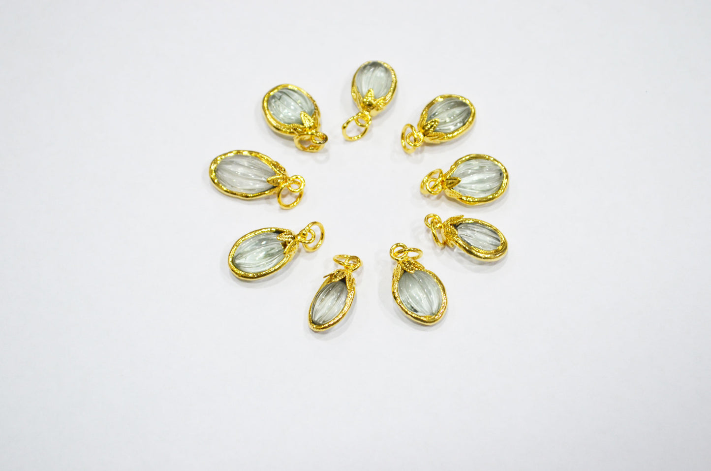 Green Amethyst Electroplated Oval Shape Pendant , Sold By Piece , 10x18 - 11x20 mm , RB-7318