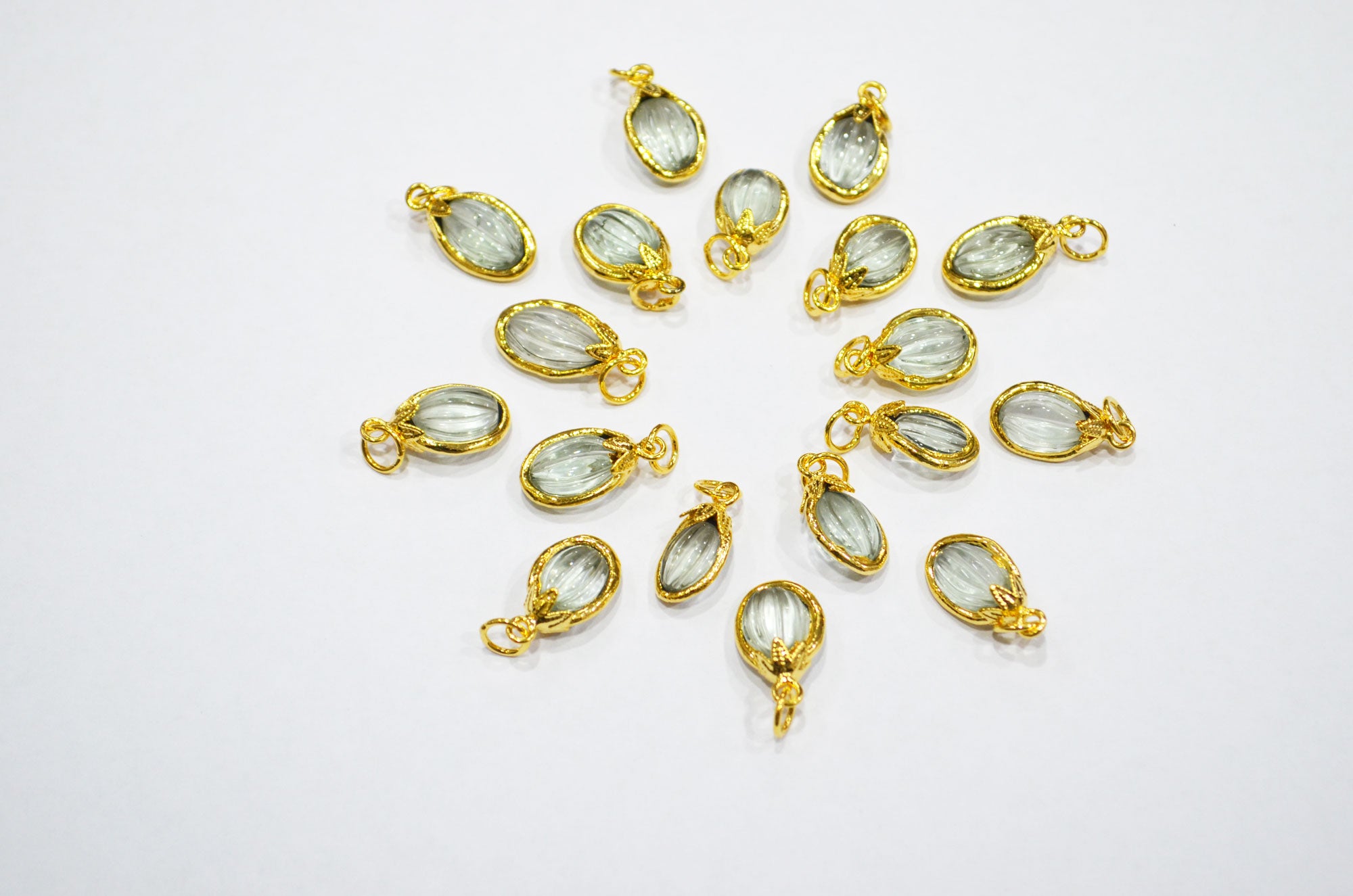 Green Amethyst Electroplated Oval Shape Pendant , Sold By Piece , 10x18 - 11x20 mm , RB-7318