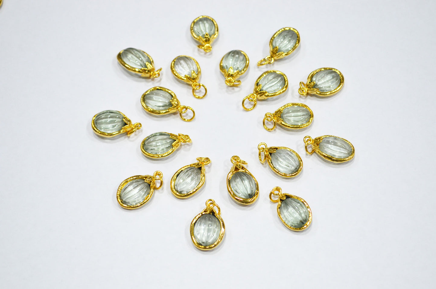 Green Amethyst Electroplated Oval Shape Pendant , Sold By Piece , 12x20 - 13x23 mm , RB-7319