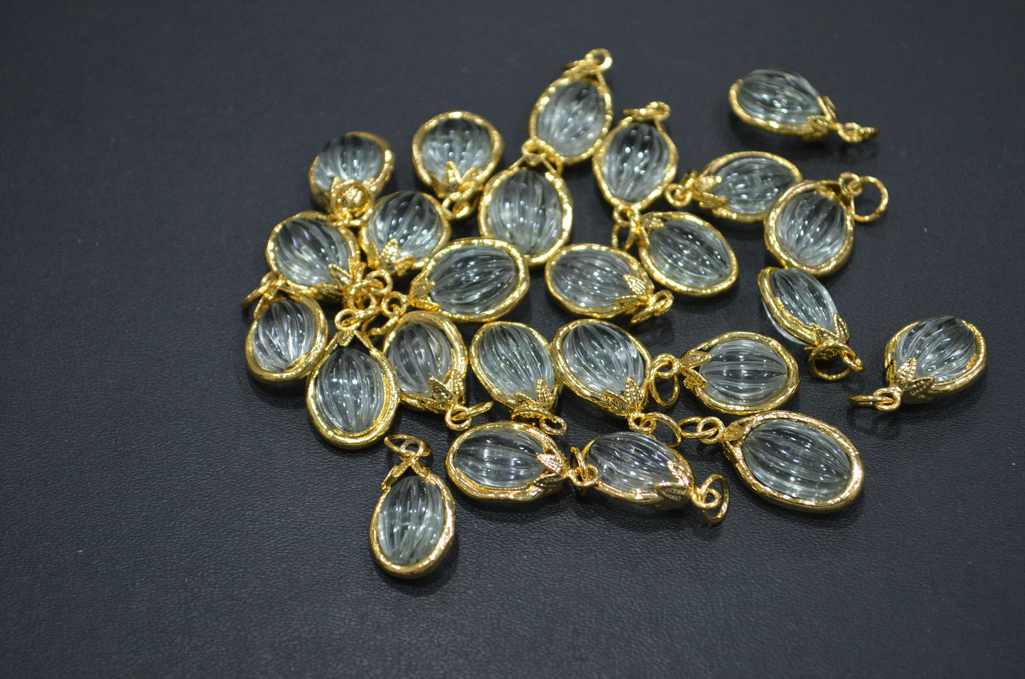 Green Amethyst Electroplated Oval Shape Pendant , Sold By Piece , 12x20 - 13x23 mm , RB-7319