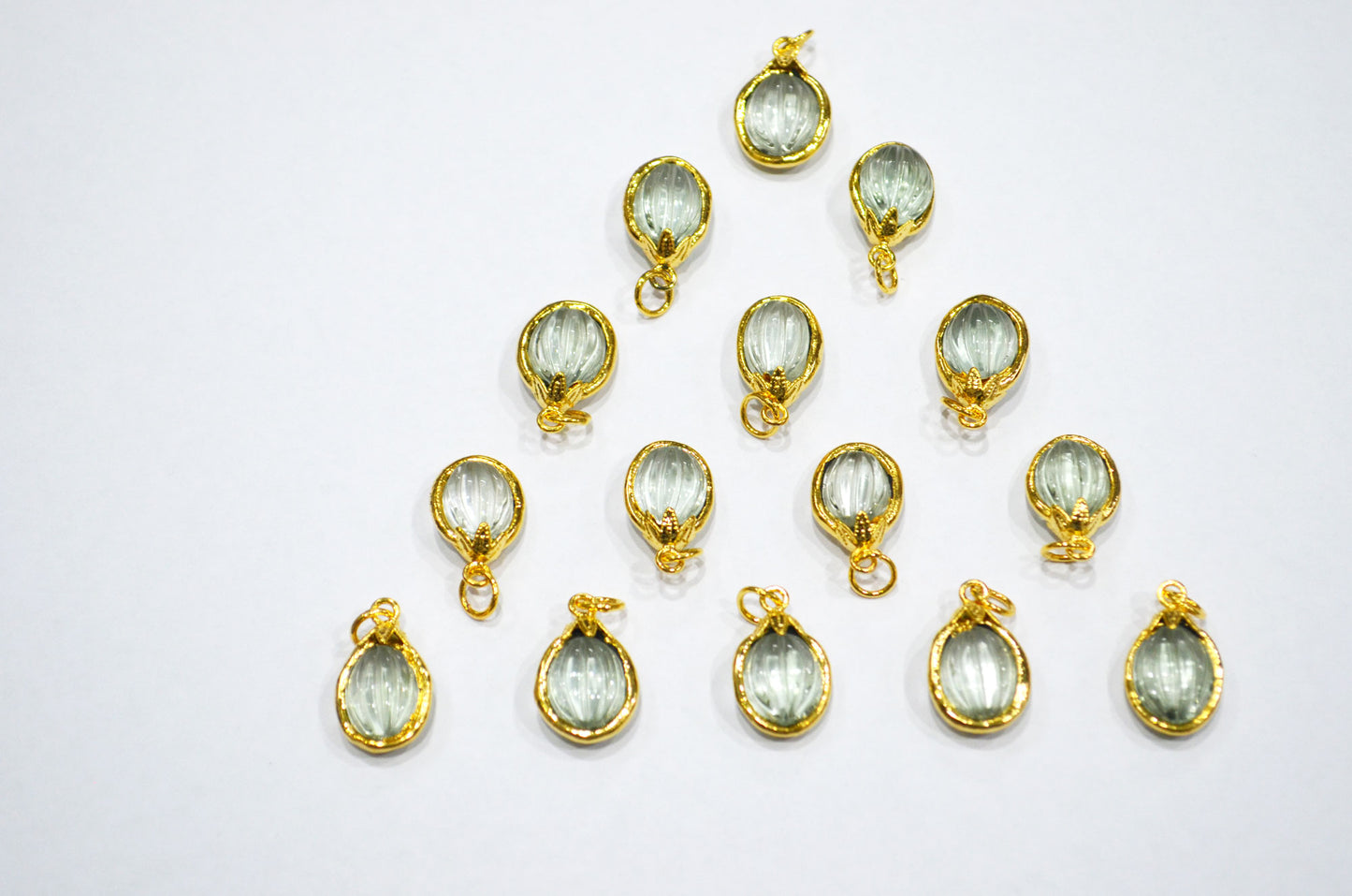 Green Amethyst Electroplated Oval Shape Pendant , Sold By Piece , 12x20 - 13x23 mm , RB-7319