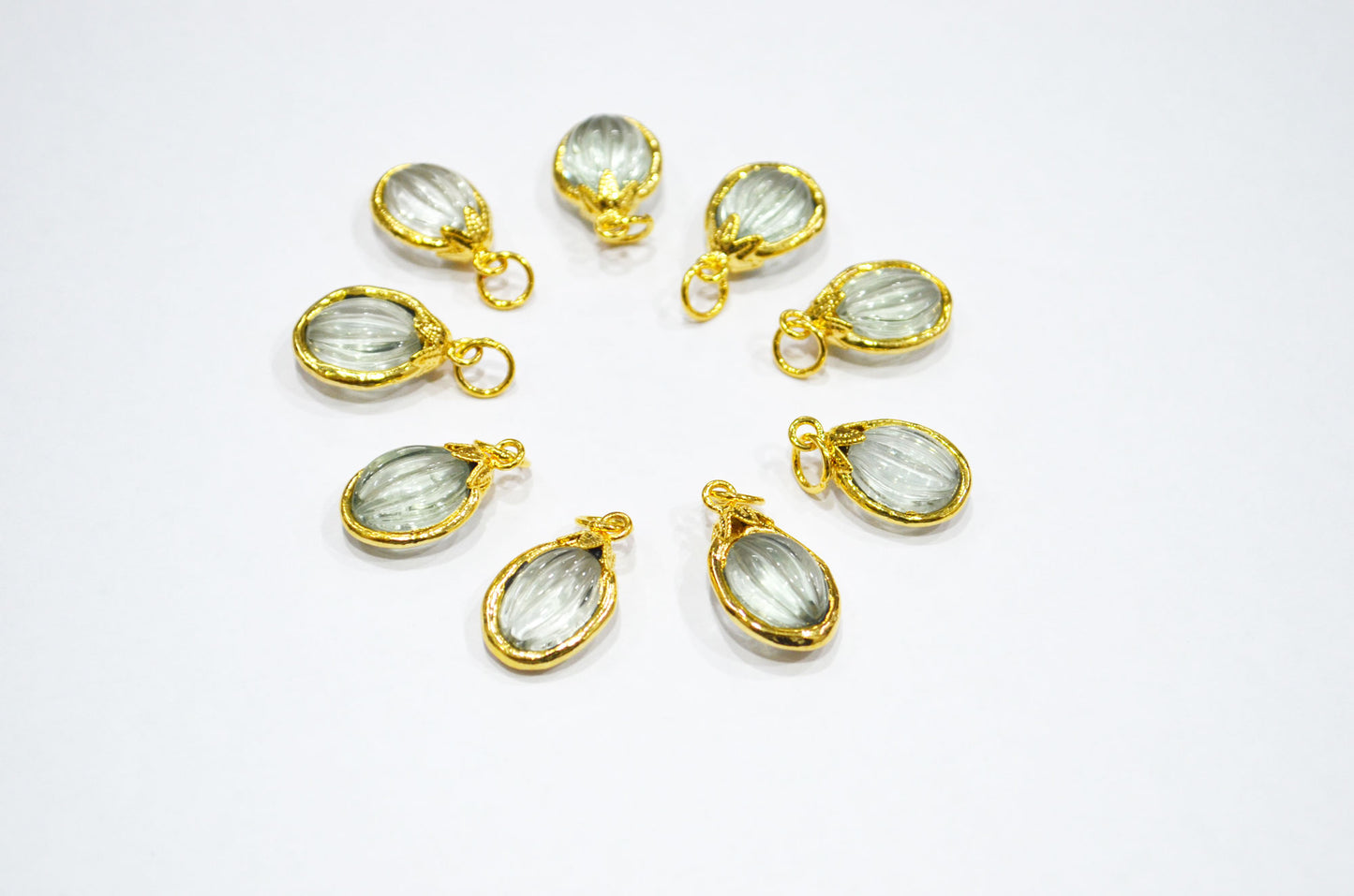 Green Amethyst Electroplated Oval Shape Pendant , Sold By Piece , 12x20 - 13x23 mm , RB-7319