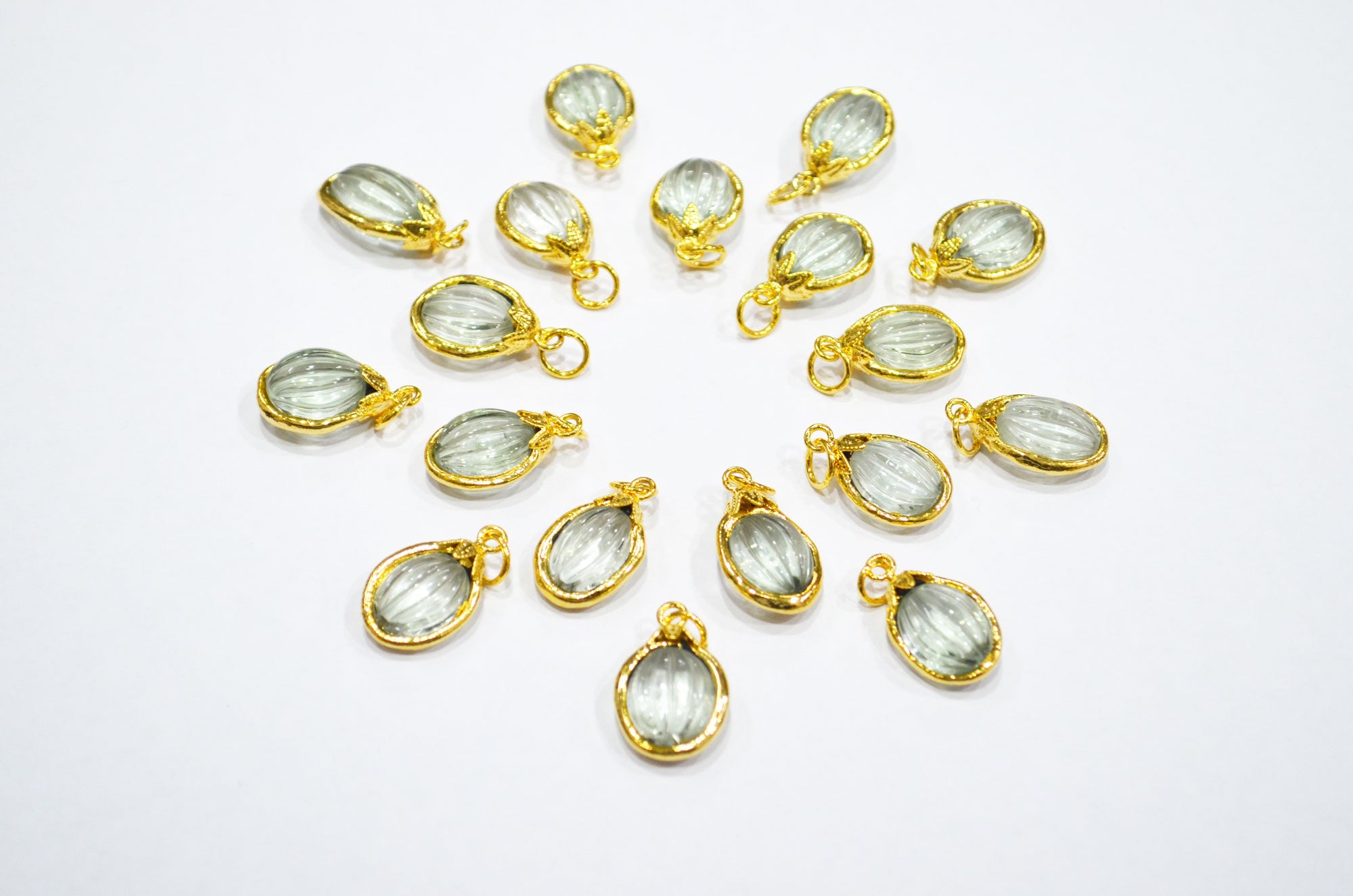 Green Amethyst Electroplated Oval Shape Pendant , Sold By Piece , 12x20 - 13x23 mm , RB-7319