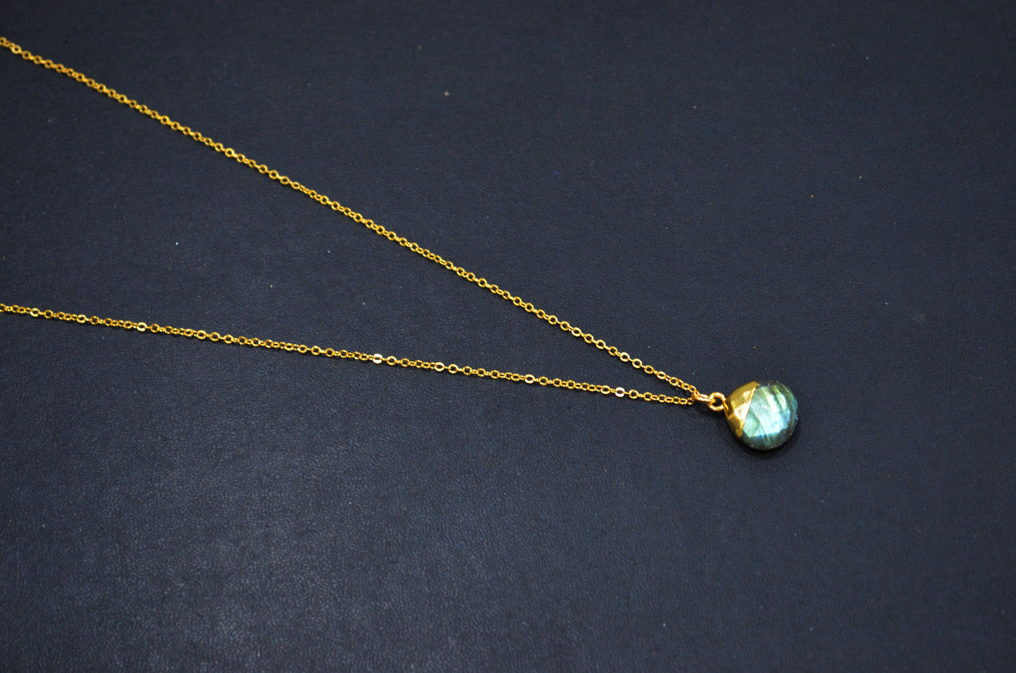 Labradorite Faceted Heart Shape Pendant With Adjustable Chain And Lobster Lock Necklace , 14 mm , RB-7325