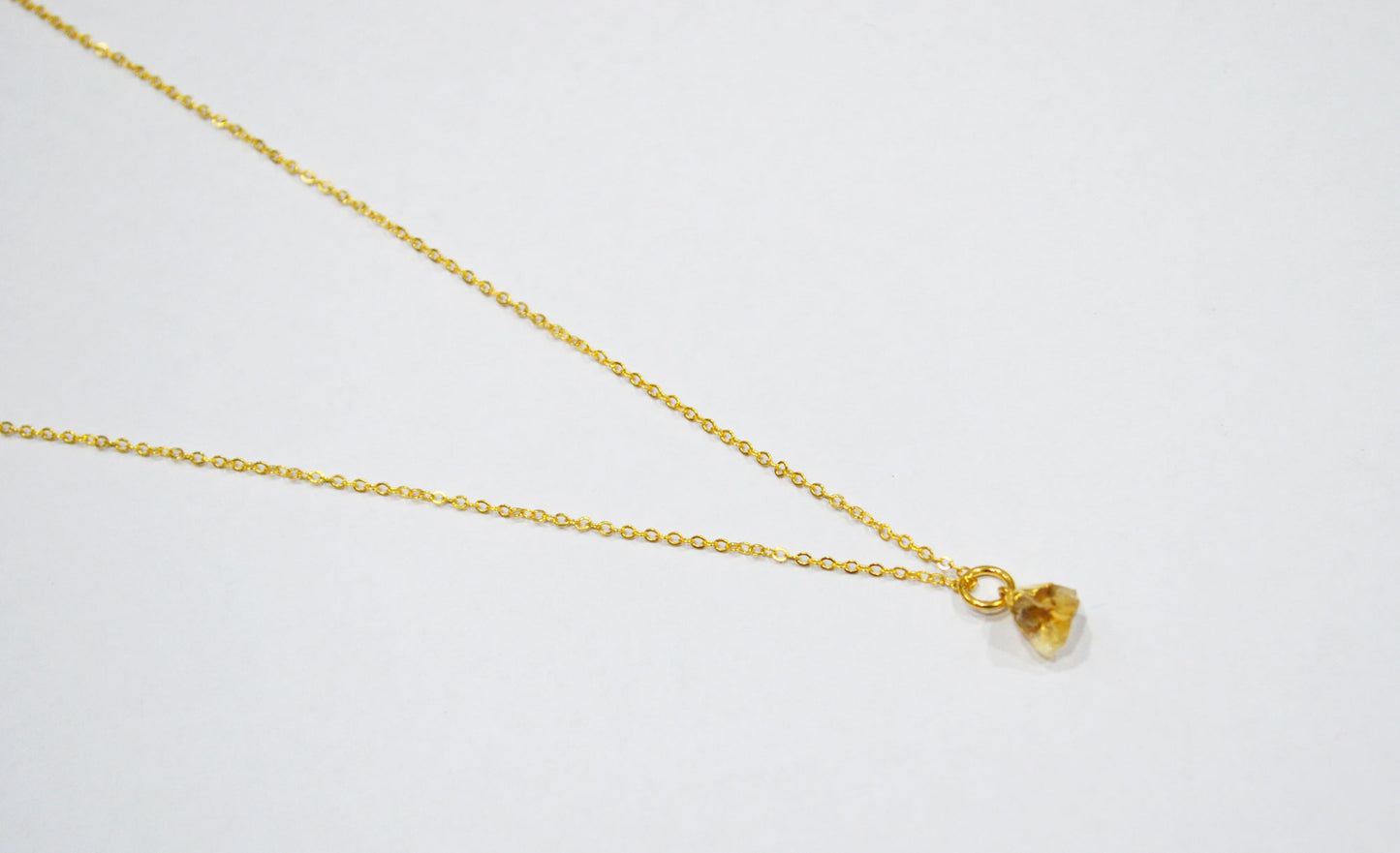 Citrine Rough Nugget Shape Pendant With Adjustable Chain And Lobster Lock Necklace , 8 - 10 mm , RB-7341