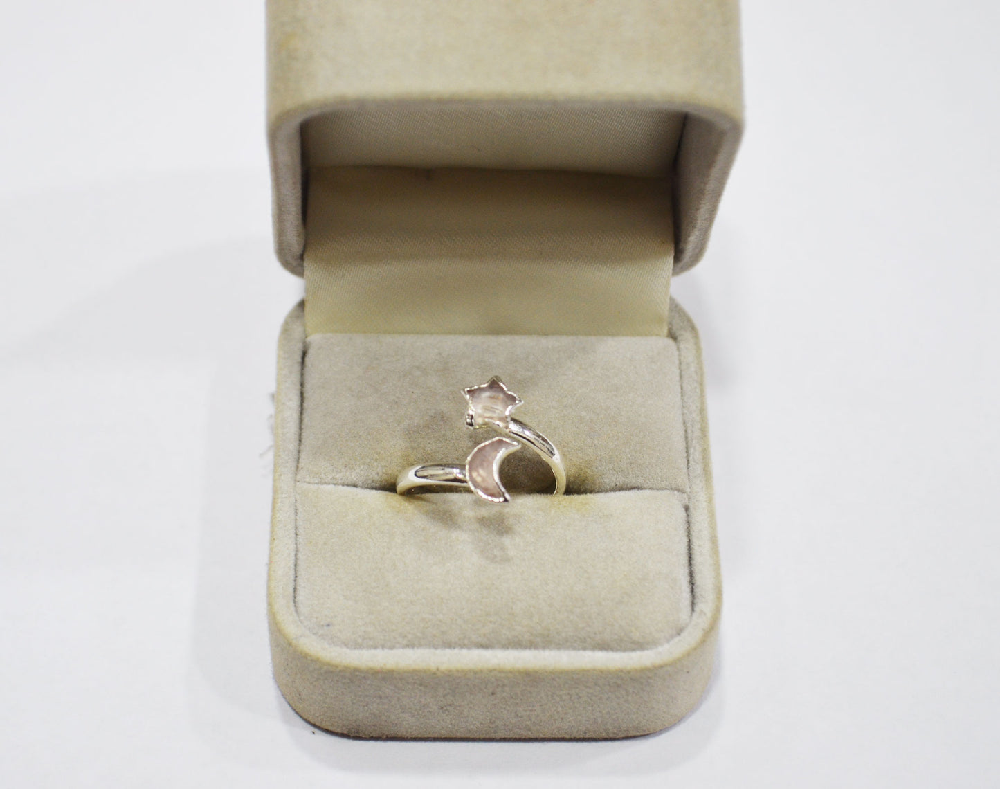 Rose Quartz Fancy Shape Ring , Rose Quartz Faceted Ring , January Birthstone Ring , Upper Adjustable Ring , RB-7352