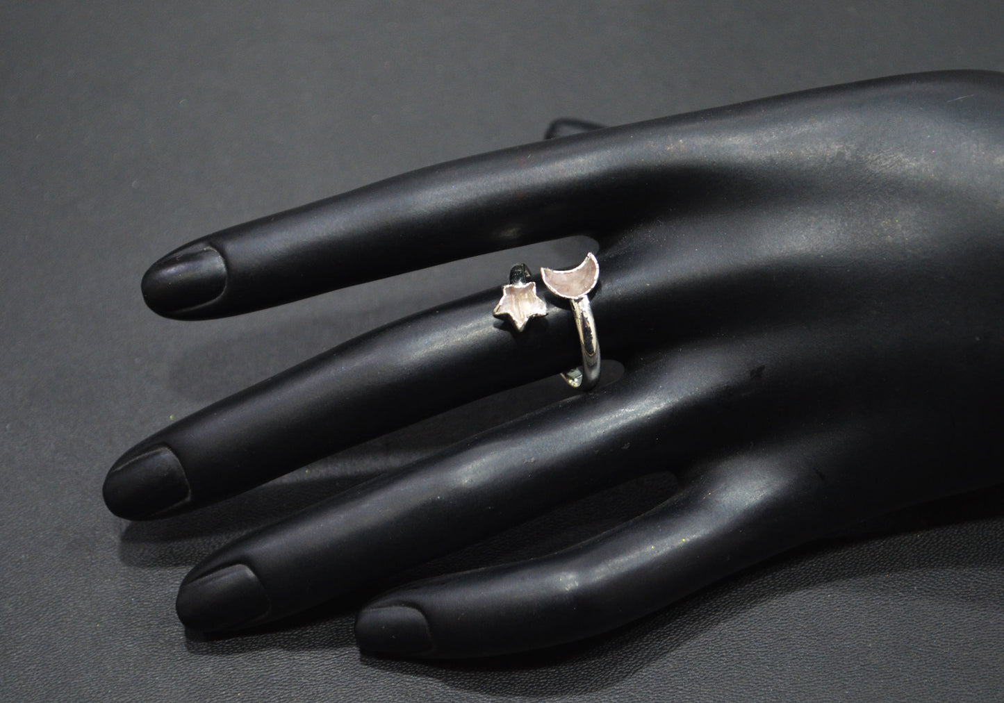 Rose Quartz Fancy Shape Ring , Rose Quartz Faceted Ring , January Birthstone Ring , Upper Adjustable Ring , RB-7352