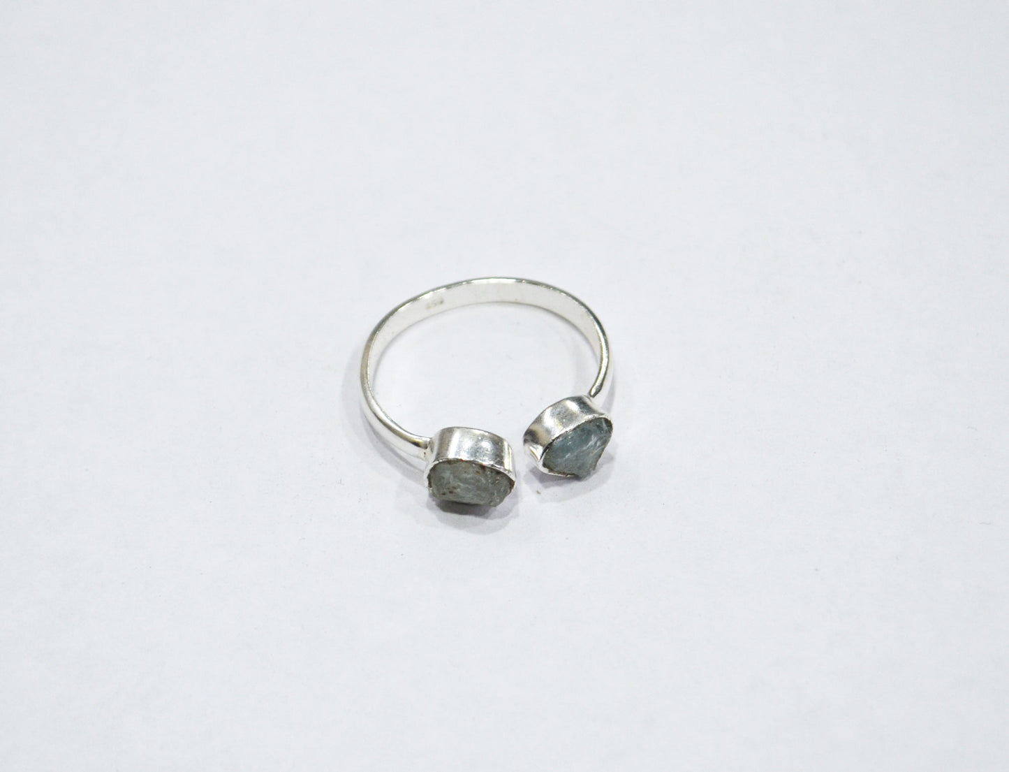 Milky Aquamarine Fancy Shape Ring , Milky Aquamarine Rough Stone Ring , March Birthstone Ring , Upper Adjustable Ring , RB-7353
