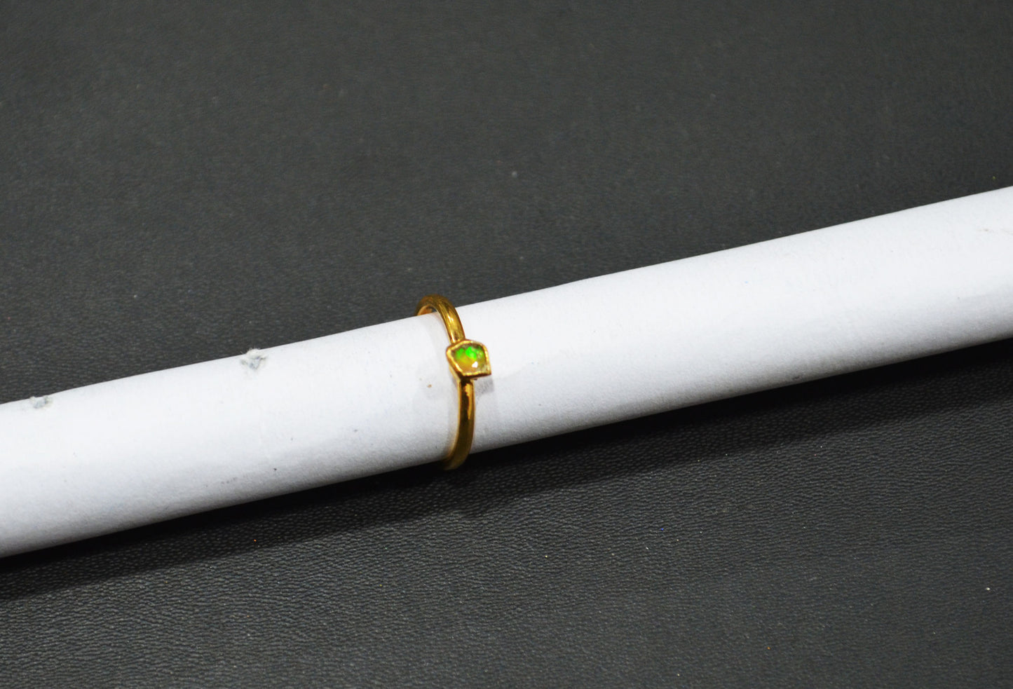 Raw Ethiopian Opal Ring , Ethiopian Opal Rough Stone Ring , October Birthstone Ring , Statement Ring , Ready Component  , RB-7356