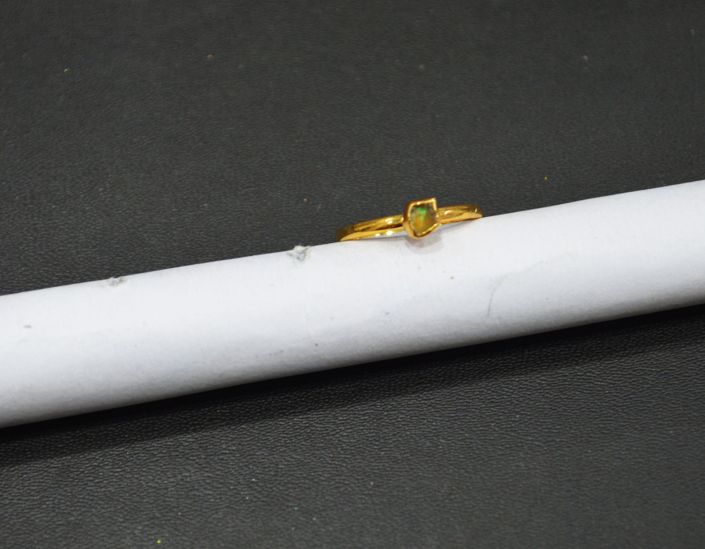 Raw Ethiopian Opal Ring , Ethiopian Opal Rough Stone Ring , October Birthstone Ring , Statement Ring , Ready Component  , RB-7356