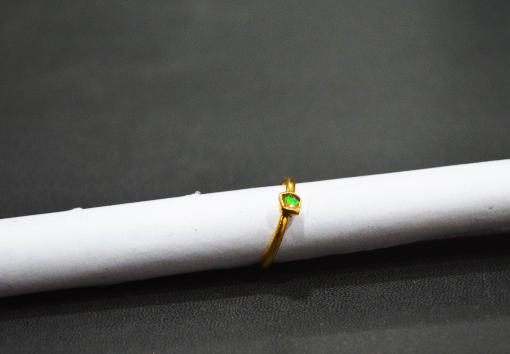 Raw Ethiopian Opal Ring , Ethiopian Opal Rough Stone Ring , October Birthstone Ring , Statement Ring , Ready Component  , RB-7356