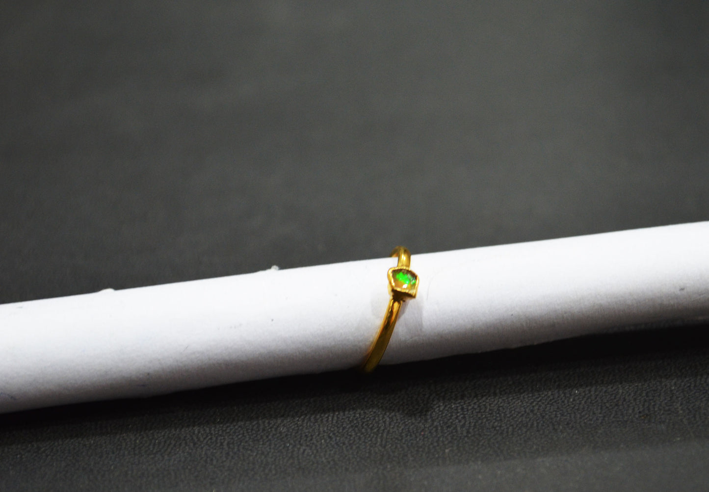 Raw Ethiopian Opal Ring , Ethiopian Opal Rough Stone Ring , October Birthstone Ring , Statement Ring , Ready Component  , RB-7356