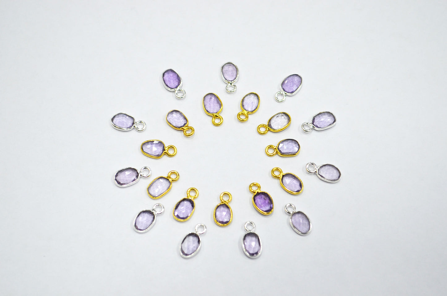Pink Amethyst Faceted Free Form Shape Connector , Sold By Piece , 5x6 - 6x7 mm , RB-7404