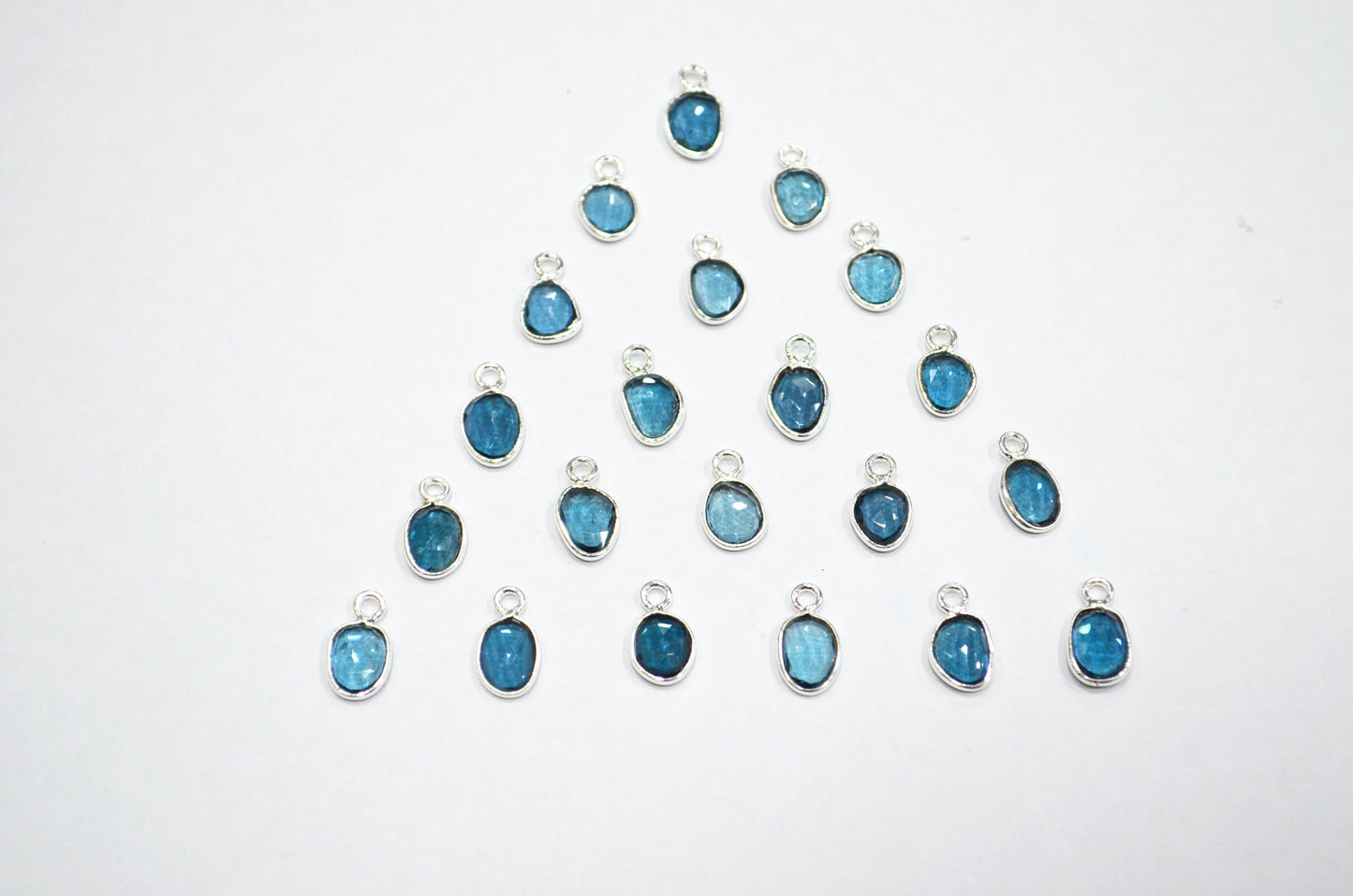 Natural London Blue Topaz Faceted Free Form Shape Connector , Sold By Piece , 6x8 - 8x10 mm , RB-7408