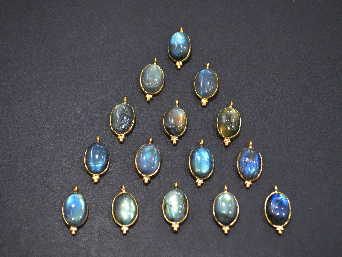 Labradorite Smooth Oval Shape Connector , Sold By Piece , 10x13 mm , RB-7469