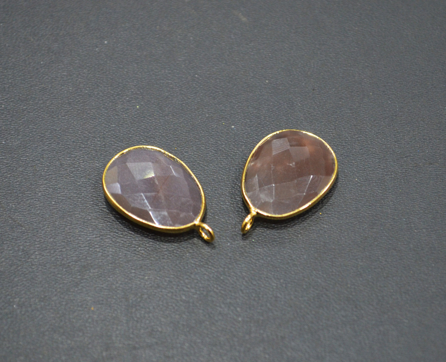 Pack Of 2 Piece Chocolate Moonstone Faceted Egg Shape Single Bail Connector , Sold By Pack , 21 mm , RB-7525