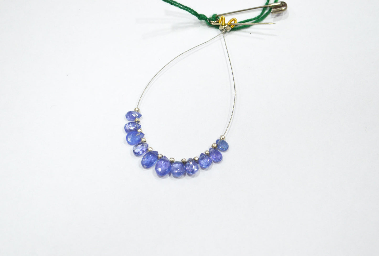 11 Pieces In A Strand Tanzanite Faceted Pear Shape Faceted Briolettes , Sold By Strand , 3.50x5 - 5x8 mm , RB-7560